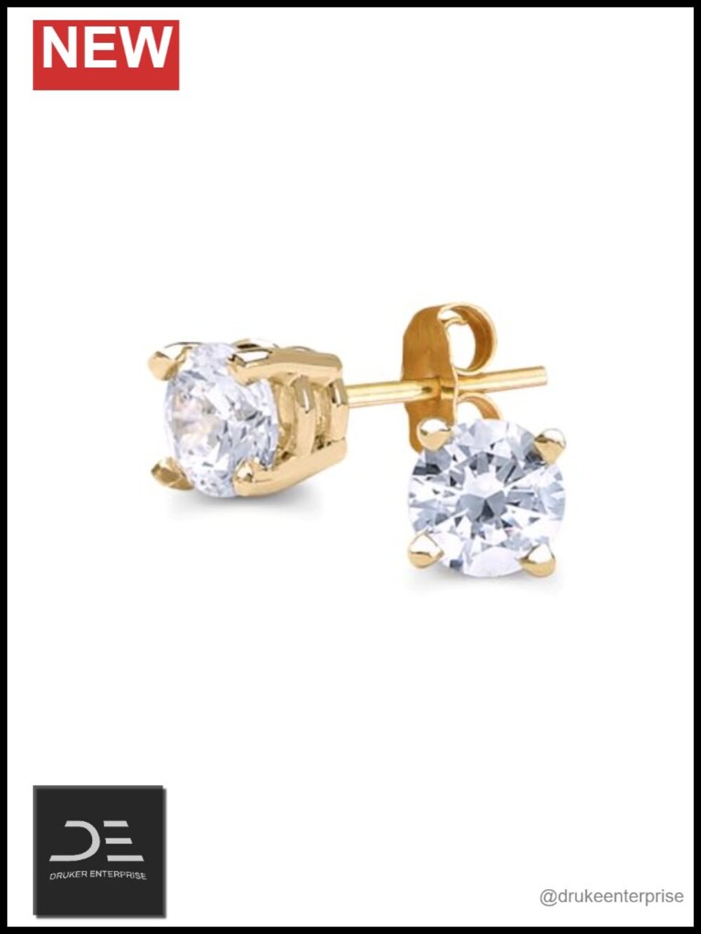 Lab Grown Diamond Stud Earrings 14K Yellow Gold 0.5cttw IGI Certified